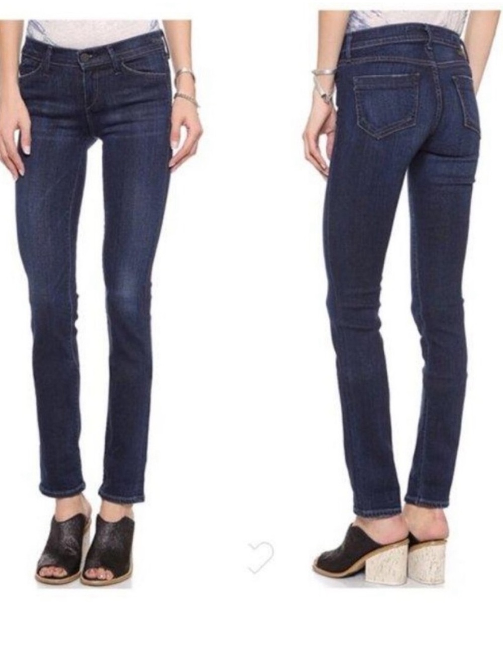 Classic Dark Wash Women’s Skinny Jeans - Dark Blue